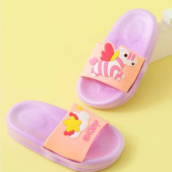 Kids Zebra Star Pink Purple Sandals - Picture 4 of 4
